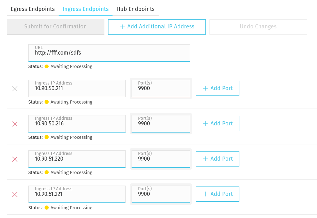 ingress endpoints