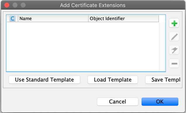 keystore explorer add certificate extensions