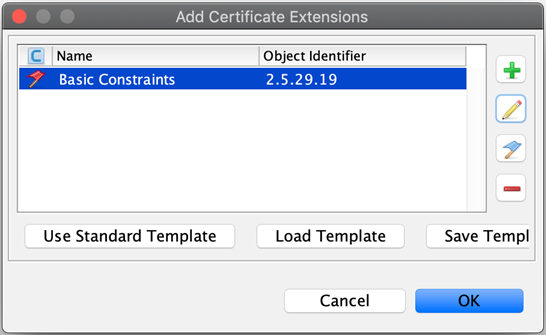keystore explorer add certificate extensions2