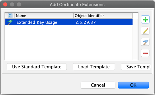 keystore explorer add certificate extensions3