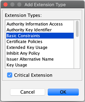 keystore explorer add extension type2