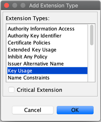 keystore explorer add extension type3