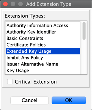 keystore explorer add extension type4