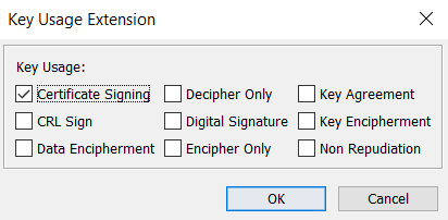 keystore explorer key usage extension