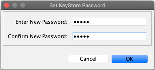 keystore explorer set keystore password